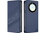 Custodia Per Honor X9A/Honor Magic 5 Lite, Custodia A Portafoglio In Finto Cuoio Con Slot Per Carte E Funzione Stand Blau