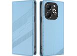 Custodia Per Infinix Smart 8 Plus, Custodia A Portafoglio In Finto Cuoio Con Slot Per Carte E Funzione Stand Hellblau