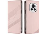 Custodia Per Honor Magic 6, Custodia A Portafoglio In Finto Cuoio Con Slot Per Carte E Funzione Stand Rosa