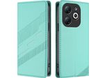 Custodia Per Infinix Smart 8, Custodia A Portafoglio In Finto Cuoio Con Slot Per Schede E Funzione Stand TüRkis