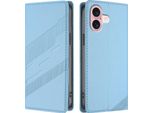 Custodia Per Iphone 16, Custodia A Portafoglio In Finto Cuoio Con Slot Per Carte E Funzione Stand Hellblau
