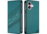 Custodia Per Iphone 16, Custodia A Portafoglio In Finto Cuoio Con Slot Per Schede E Funzione Stand GrüN