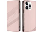 Custodia Per Iphone 16 Pro, Custodia A Portafoglio In Finto Cuoio Con Slot Per Schede E Funzione Stand Rosa