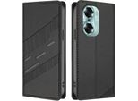 Custodia Per Honor 60, Custodia A Portafoglio In Finto Cuoio Con Slot Per Carte E Funzione Stand Schwarz