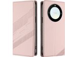 Custodia Per Honor X9A/Honor Magic 5 Lite, Custodia A Portafoglio In Finto Cuoio Con Slot Per Carte E Funzione Stand Rosa
