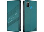 Custodia Per Infinix Smart 5/Hot 10 Lite, Custodia A Portafoglio In Finto Cuoio Con Slot Per Carte E Funzione Stand GrüN