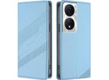 Custodia Per Honor X7B 4G/Honor X7B 5G/Honor 90 Smart, Custodia A Portafoglio In Finto Cuoio Con Slot Per Schede E Funzione Stand Hellblau