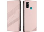 Custodia Per Infinix Hot 9 Play/Hot 10 Play/Hot 11 Play, Custodia A Portafoglio In Finto Cuoio Con Slot Per Carte E Funzione Stand Rosa