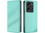 Custodia Per Infinix Note 30I, Custodia A Portafoglio In Finto Cuoio Con Slot Per Carte Di Credito E Funzione Stand TüRkis