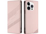 Custodia Per Iphone 15 Pro, Custodia A Portafoglio In Finto Cuoio Con Slot Per Schede E Funzione Stand Rosa