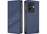 Custodia Per Infinix Zero 30 4G, Custodia A Portafoglio In Finto Cuoio Con Slot Per Carte E Funzione Stand Blau