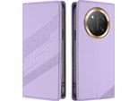Custodia Per Honor X9C / Magic 7 Lite, Custodia A Portafoglio In Finto Cuoio Con Slot Per Carte E Funzione Stand Violett
