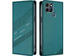 Custodia Per Infinix Smart 6/Smart 6 Plus/Smart 6 Hd, Custodia A Portafoglio In Finto Cuoio Con Slot Per Carte E Funzione Stand GrüN