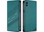 Custodia Per Iphone Xs Max, Custodia A Portafoglio In Finto Cuoio Con Slot Per Carte E Funzione Stand GrüN