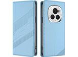 Custodia Per Honor Magic 6 Pro, Custodia A Portafoglio In Finto Cuoio Con Slot Per Carte E Funzione Stand Hellblau