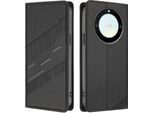 Custodia Per Honor X9A/Honor Magic 5 Lite, Custodia A Portafoglio In Finto Cuoio Con Slot Per Carte E Funzione Stand Schwarz