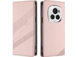 Custodia Per Honor Magic 6 Pro, Custodia A Portafoglio In Finto Cuoio Con Slot Per Carte E Funzione Stand Rosa