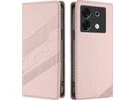 Custodia Per Infinix Zero 30 5G, Custodia A Portafoglio In Finto Cuoio Con Slot Per Carte E Funzione Stand Rosa