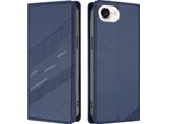 Custodia Per Iphone 16E, Custodia A Portafoglio In Finto Cuoio Con Slot Per Carte E Funzione Stand Blau