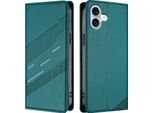 Custodia Per Iphone 16 Plus, Custodia A Portafoglio In Finto Cuoio Con Slot Per Carte E Funzione Stand GrüN