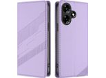Custodia Per Infinix Hot 30 4G, Custodia A Portafoglio In Finto Cuoio Con Slot Per Schede E Funzione Stand Violett