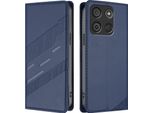 Custodia Per Itel A60/Itel A60S, Custodia A Portafoglio In Finto Cuoio Con Slot Per Carte E Funzione Stand Blau