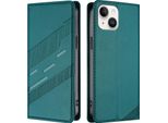 Custodia Per Iphone 13 / Iphone 14, Custodia A Portafoglio In Finto Cuoio Con Slot Per Carte E Funzione Stand GrüN