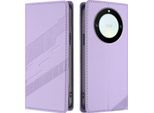 Custodia Per Honor X9A/Honor Magic 5 Lite, Custodia A Portafoglio In Finto Cuoio Con Slot Per Carte E Funzione Stand Violett