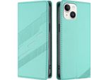 Custodia Per Iphone 13 / Iphone 14, Custodia A Portafoglio In Finto Cuoio Con Slot Per Schede E Funzione Stand TüRkis