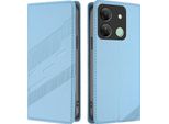 Custodia Per Infinix Smart 7 Hd/Smart 7 Plus, Custodia A Portafoglio In Finto Cuoio Con Slot Per Carte E Funzione Stand Hellblau