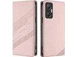 Custodia Per Infinix Hot 20 5G, Custodia A Portafoglio In Finto Cuoio Con Slot Per Schede E Funzione Stand Rosa