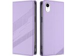 Custodia Per Iphone Xr, Custodia A Portafoglio In Finto Cuoio Con Slot Per Carte E Funzione Stand Violett
