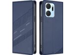 Custodia Per Honor X7A, Custodia A Portafoglio In Finto Cuoio Con Slot Per Carte E Funzione Stand Blau