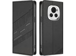 Custodia Per Honor Magic 6, Custodia A Portafoglio In Finto Cuoio Con Slot Per Carte E Funzione Stand Schwarz