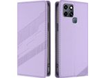 Custodia Per Infinix Smart 6/Smart 6 Plus/Smart 6 Hd, Custodia A Portafoglio In Finto Cuoio Con Slot Per Schede E Funzione Stand Violett