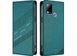 Custodia Per Infinix Hot 10T/Infinix Hot 10S, Custodia A Portafoglio In Finto Cuoio Con Slot Per Carte E Funzione Stand GrüN