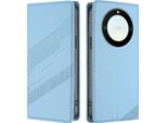 Custodia Per Honor X9A/Honor Magic 5 Lite, Custodia A Portafoglio In Finto Cuoio Con Slot Per Carte E Funzione Stand Hellblau