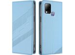 Custodia Per Infinix Hot 10T/Infinix Hot 10S, Custodia A Portafoglio In Finto Cuoio Con Slot Per Carte E Funzione Stand Hellblau