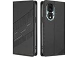 Custodia Per Honor 80, Custodia A Portafoglio In Finto Cuoio Con Slot Per Carte E Funzione Stand Schwarz