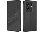 Custodia Per Infinix Zero 30 4G, Custodia A Portafoglio In Finto Cuoio Con Slot Per Schede E Funzione Stand Schwarz