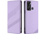 Custodia Per Infinix Hot 20 Play, Custodia A Portafoglio In Finto Cuoio Con Slot Per Carte E Funzione Stand Violett