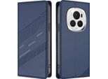 Custodia Per Honor Magic 6 Pro, Custodia A Portafoglio In Finto Cuoio Con Slot Per Carte E Funzione Stand Blau