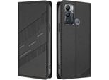 Custodia Per Infinix Hot 12I/Infinix Hot 20I, Custodia A Portafoglio In Finto Cuoio Con Slot Per Schede E Funzione Stand Schwarz