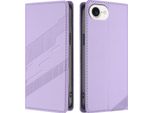 Custodia Per Iphone 16E, Custodia A Portafoglio In Finto Cuoio Con Slot Per Carte E Funzione Stand Violett
