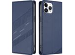 Custodia Per Iphone 11 Pro, Custodia A Portafoglio In Finto Cuoio Con Slot Per Carte E Funzione Stand Blau