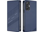 Custodia Per Infinix Hot 20 5G, Custodia A Portafoglio In Finto Cuoio Con Slot Per Carte E Funzione Stand Blau