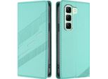 Custodia Per Infinix Hot 50 5G, Custodia A Portafoglio In Finto Cuoio Con Slot Per Carte Di Credito E Funzione Stand TüRkis