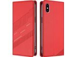 Custodia Per Iphone X/Iphone Xs, Custodia A Portafoglio In Finto Cuoio Con Slot Per Schede E Funzione Stand Rot
