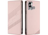 Custodia Per Infinix Hot 12 Play, Custodia A Portafoglio In Finto Cuoio Con Slot Per Carte E Funzione Stand Rosa