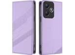 Custodia Per Infinix Hot 30 Play Nfc, Custodia A Portafoglio In Finto Cuoio Con Slot Per Carte E Funzione Stand Violett